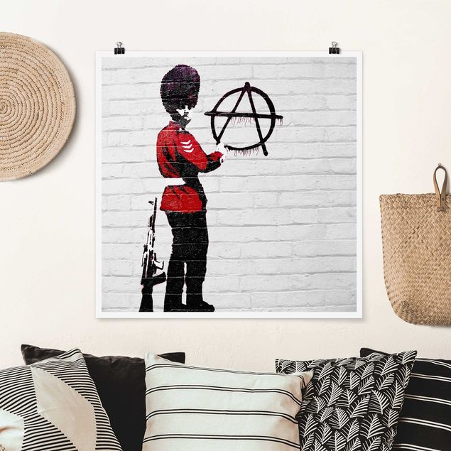 Wand Poster XXL Anarchist Soldier - Brandalised ft. Graffiti by Banksy