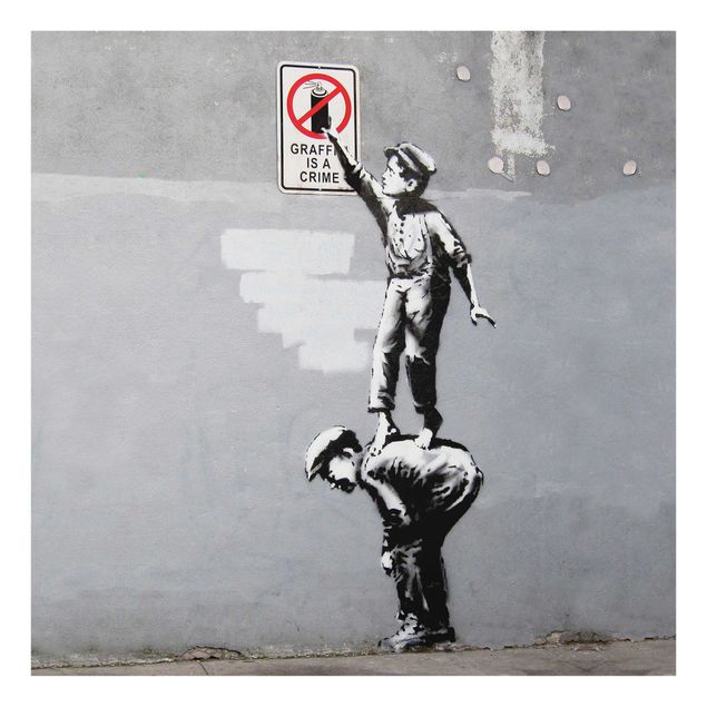 Glasbild - Graffiti Is A Crime - Brandalised ft. Graffiti by Banksy - Quadrat