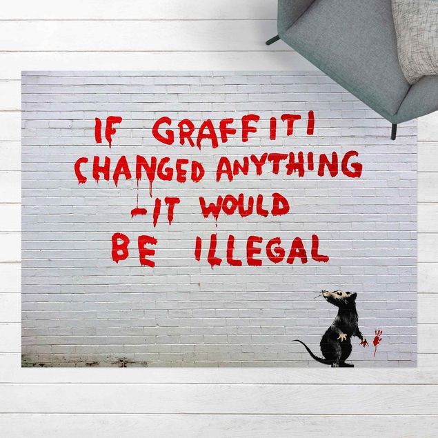 Teppich schwarz-weiß If Graffiti Changed Anything - Brandalised ft. Graffiti by Banksy