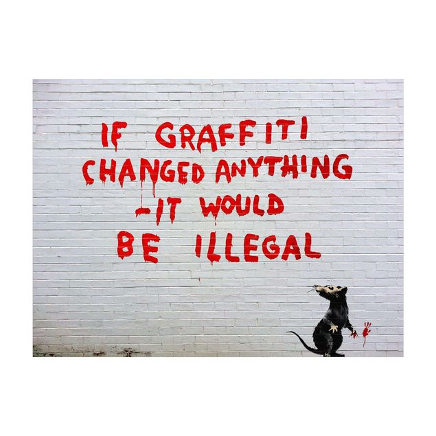 Vinyl-Teppich - If Graffiti Changed Anything - Brandalised ft. Graffiti by Banksy - Querformat 4:3
