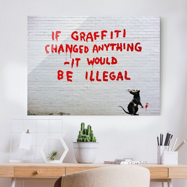 Glasbilder XXL If Graffiti Changed Anything - Brandalised ft. Graffiti by Banksy