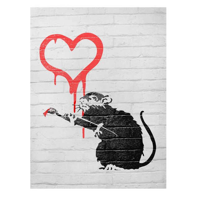 Leinwandbild - Banksy - Love Rat - Hochformat - 3:4