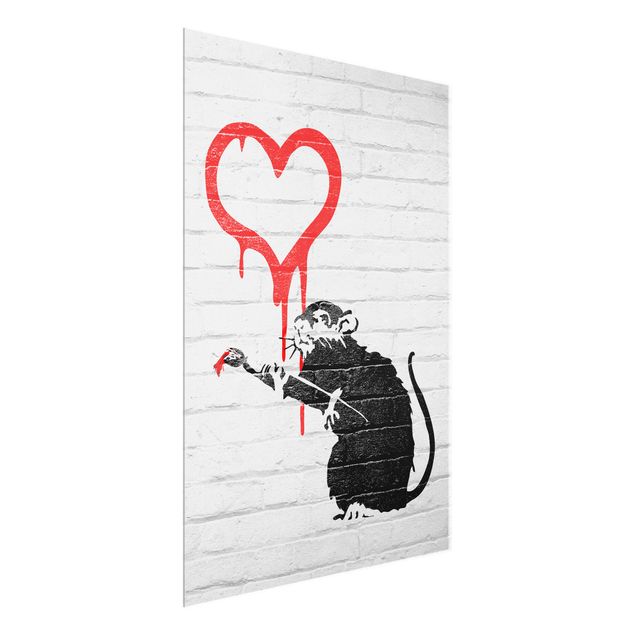 Glasbild - Love Rat - Brandalised ft. Graffiti by Banksy - Hochformat