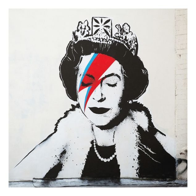 Glasbild - Queen Lizzie Stardust - Brandalised ft. Graffiti by Banksy - Quadrat