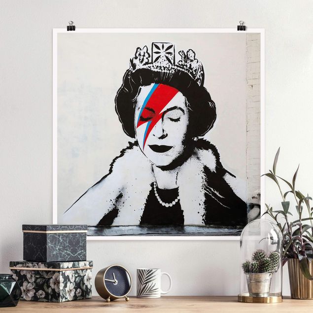 Wand Poster XXL Queen Lizzie Stardust - Brandalised ft. Graffiti by Banksy