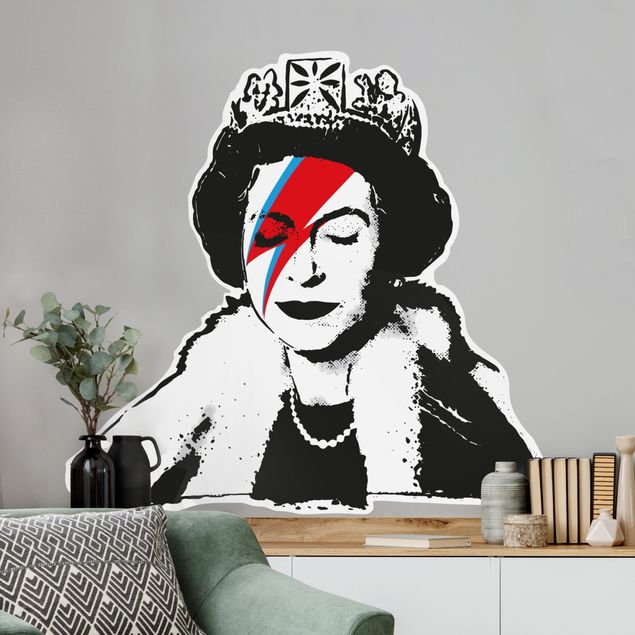 Wandsticker Queen Lizzie Stardust - Brandalised ft. Graffiti by Banksy