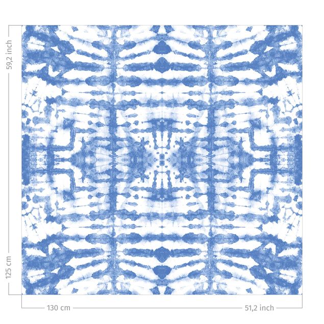 Verdunkelungsvorhänge Batik in Blau Weiß