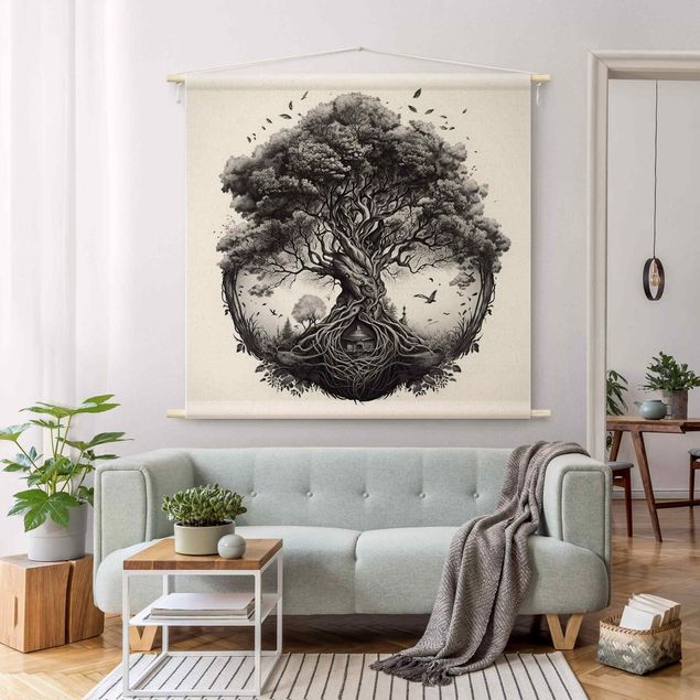 Wandtücher Baum des Lebens Illustration