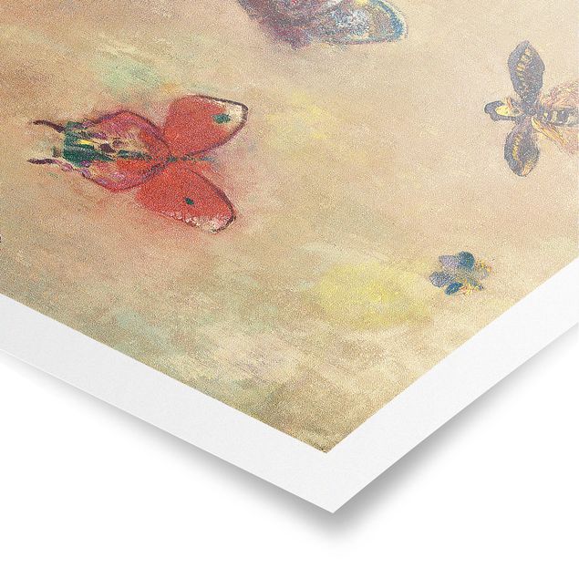 Poster - Odilon Redon - Bunte Schmetterlinge - Hochformat 3:2