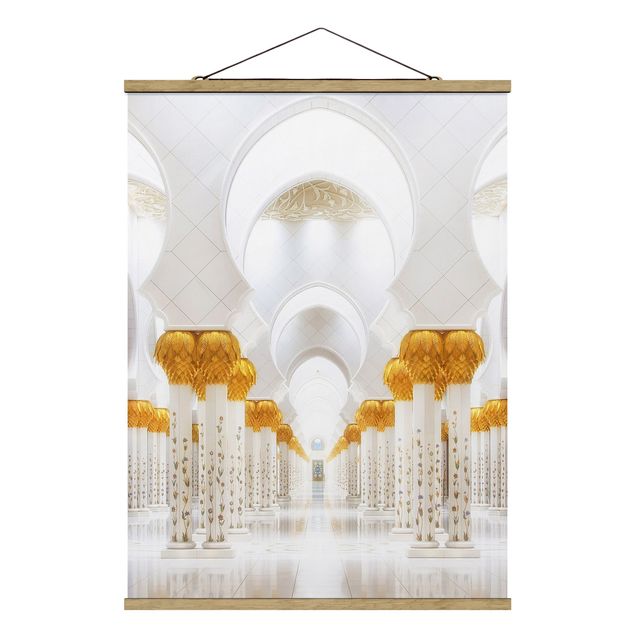 Stoffbild mit Posterleisten - Moschee in Gold - Hochformat 3:4