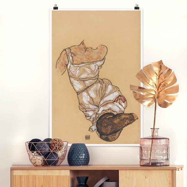 Wand Poster XXL Egon Schiele - Weiblicher Torso in Unterwäsche