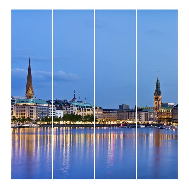 Schiebegardinen Set - Hamburg Skyline - Flächenvorhänge