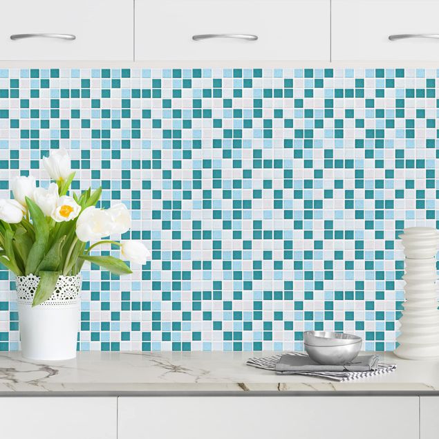 Platte Küchenrückwand Mosaikfliesen Türkis Blau