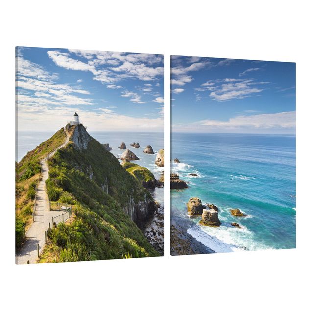 Wandbilder Nugget Point Leuchtturm und Meer Neuseeland