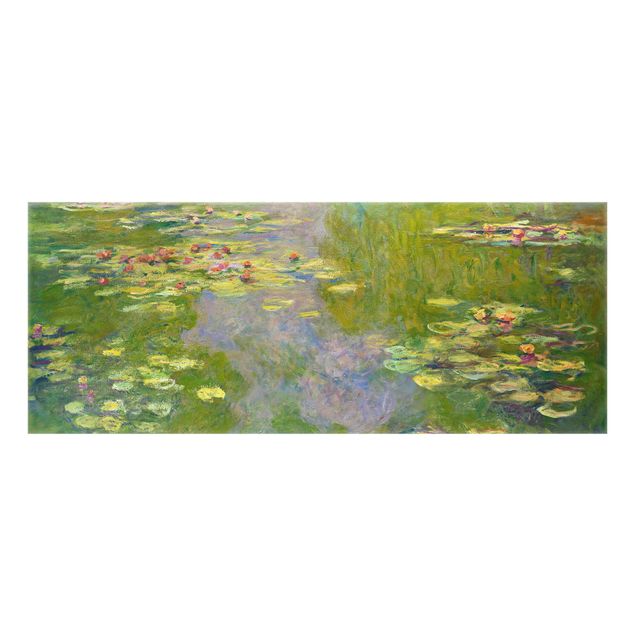 Spritzschutz Glas - Claude Monet - Grüne Seerosen - Panorama - 5:2