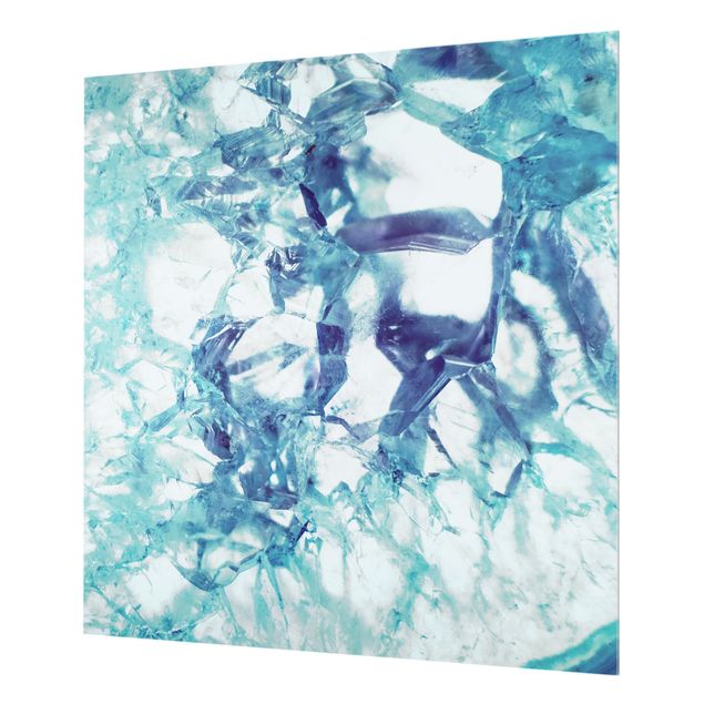 Spritzschutz Glas - Kristall Blau - Quadrat 1:1