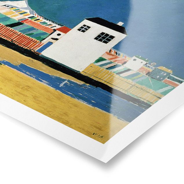 Poster - Kasimir Malewitsch - Landschaft mit weißem Haus - Quadrat 1:1