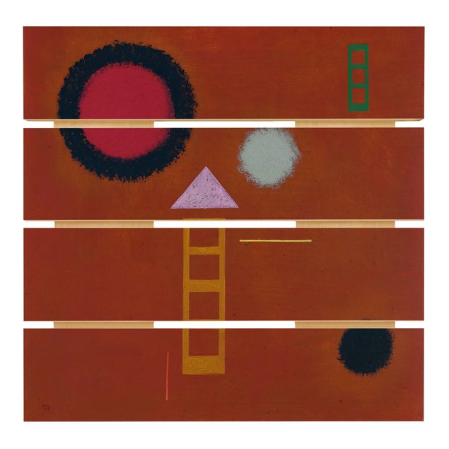 Holzbild - Wassily Kandinsky - Beruhigt - Quadrat 1:1