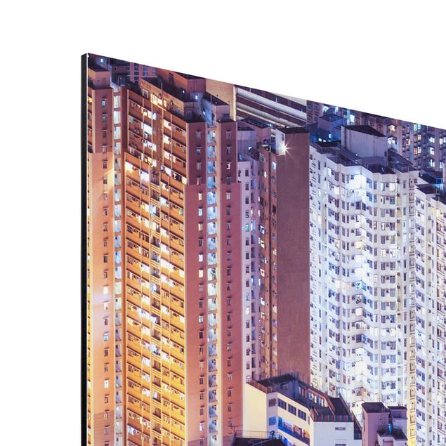 Alu-Dibond - Hongkong Lichtermeer - Quadrat