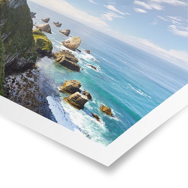 Poster - Nugget Point Leuchtturm und Meer Neuseeland - Querformat 2:3