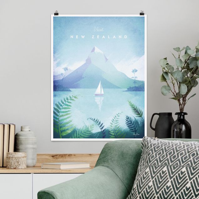 Poster Berge Reiseposter - Neuseeland