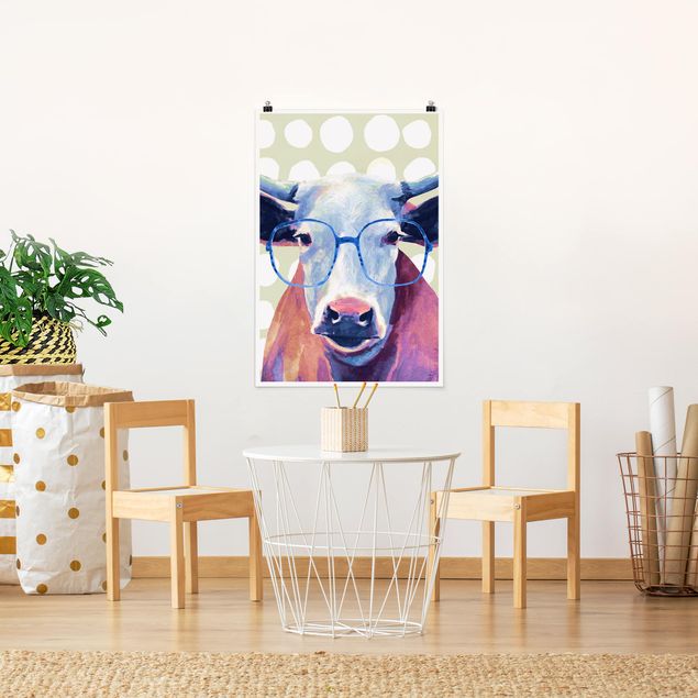 Riesenposter XXL Bebrillte Tiere - Kuh