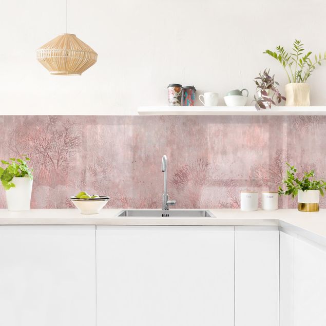 Wandpaneele Küche Rosa Korallengrund