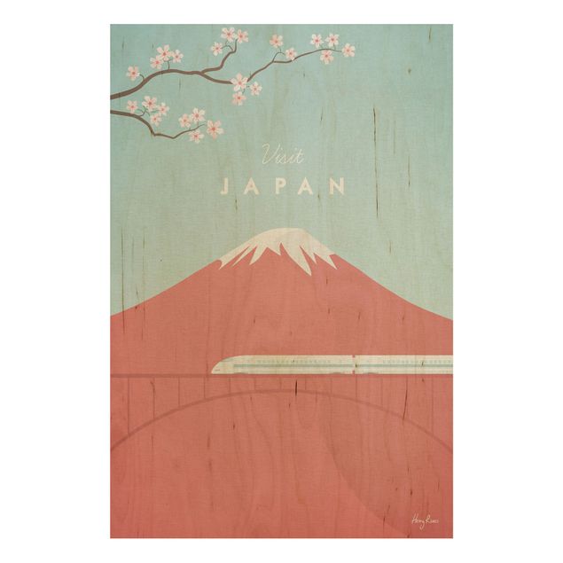 Holzbilder Natur Reiseposter - Japan