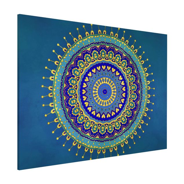 Magnettafeln Muster Mandala Blau Gold