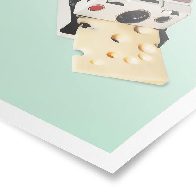 Poster Kamera mit Käse