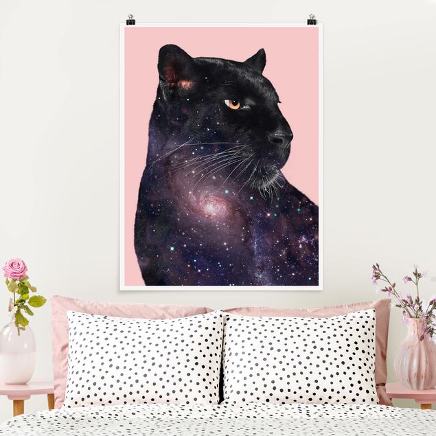 XXL Poster Panther mit Galaxie