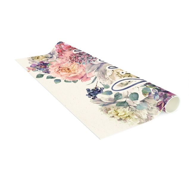 Teppich Blumenmuster Bisous Vintage Papieroptik