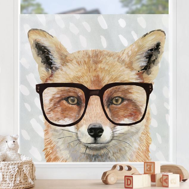 Fensterbilder Tiere Bebrillte Tiere - Fuchs