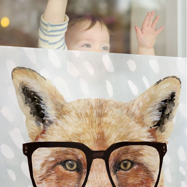 Fensterfolie - Sichtschutz - Bebrillte Tiere - Fuchs - Fensterbilder