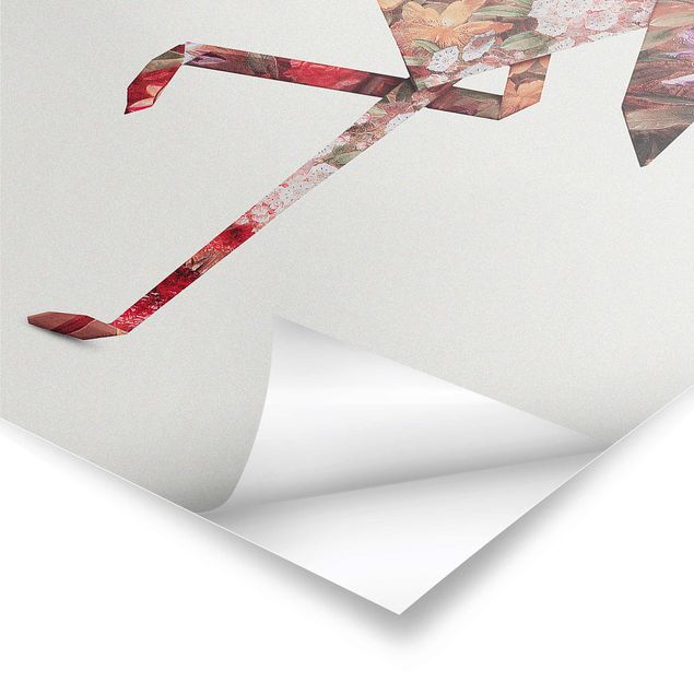 Poster - Jonas Loose - Origami Flamingo - Hochformat 3:2