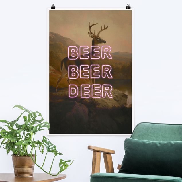 Wand Poster XXL Beer Beer Deer