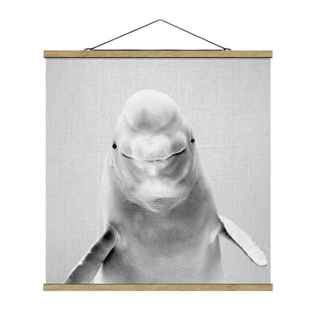 Moderne Poster Belugawal Bob Schwarz Weiß