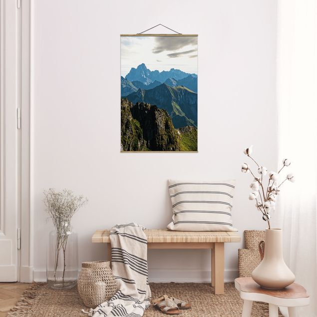 Stoffbilder mit Posterleisten Berge auf den Lofoten