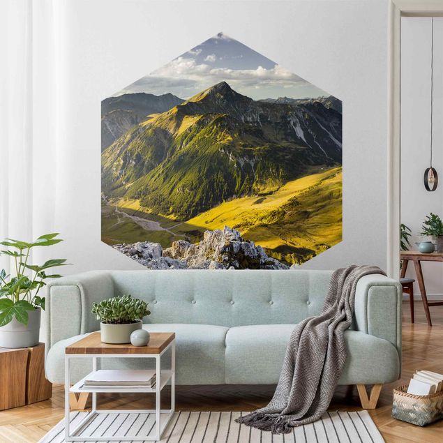 Design Tapeten Berge und Tal der Lechtaler Alpen in Tirol