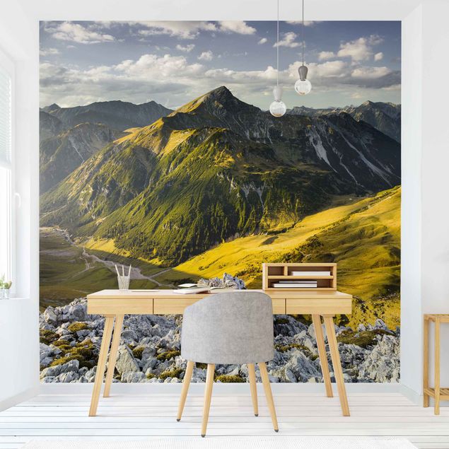 Fototapete Landschaft Berge und Tal der Lechtaler Alpen in Tirol
