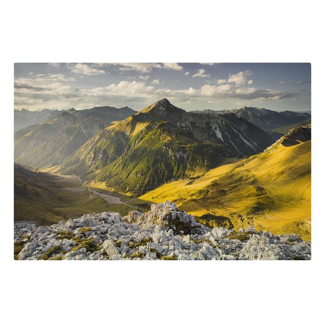 Leinwandbild - Berge und Tal der Lechtaler Alpen in Tirol - Quer 3:2