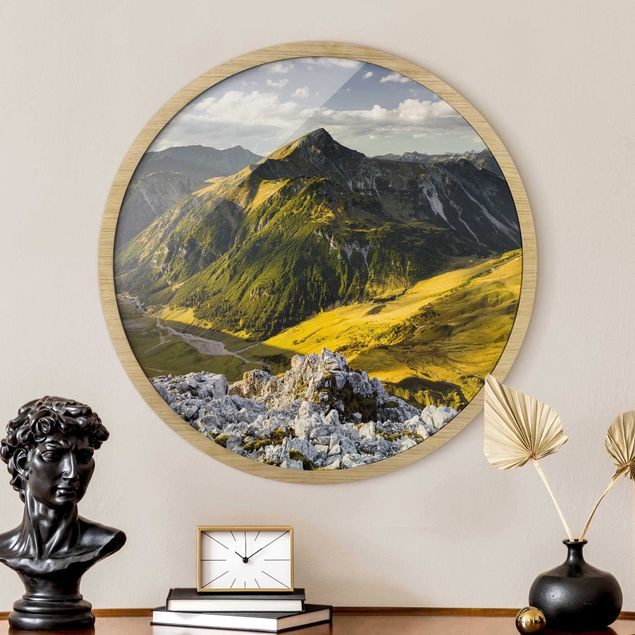 Moderne Bilder mit Rahmen Berge und Tal der Lechtaler Alpen in Tirol