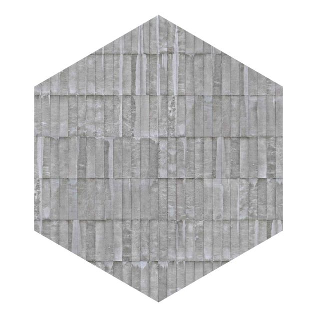Hexagon Fototapete selbstklebend - Beton Ziegeltapete