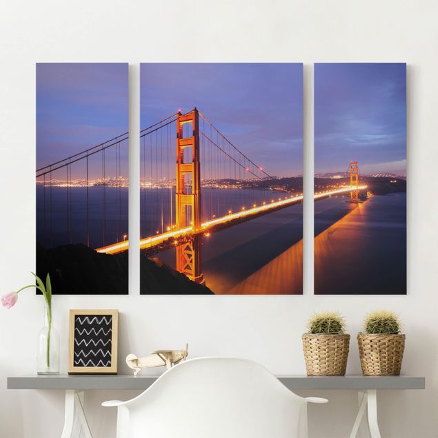 Skyline Leinwand Golden Gate Bridge bei Nacht