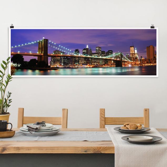 Poster - Brooklyn Bridge in New York City - Panorama Querformat
