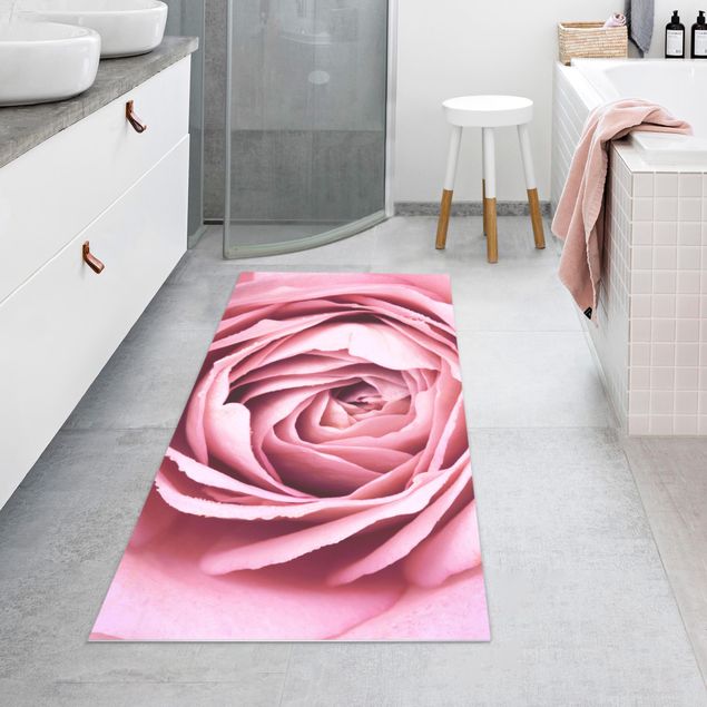 Teppichläufer Rosa Rosenblüte