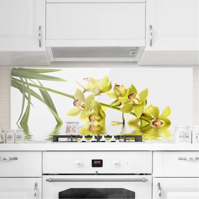 Glasrückwand Küche Orchidee Elegant Orchid Waters