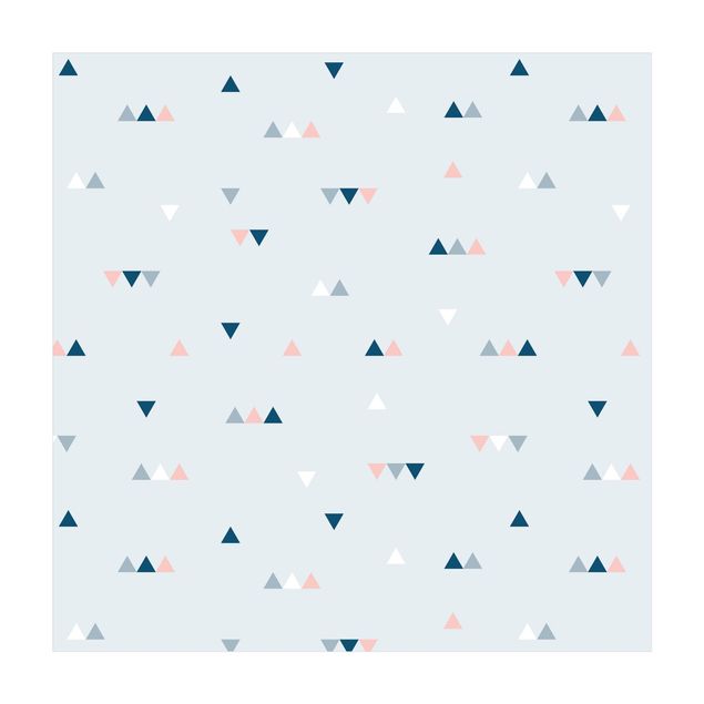 Bunte Teppiche Kleine Dreiecke in Blau Rosa