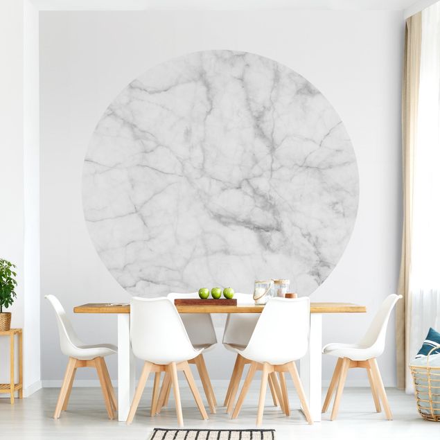 Runde Tapete selbstklebend - Bianco Carrara