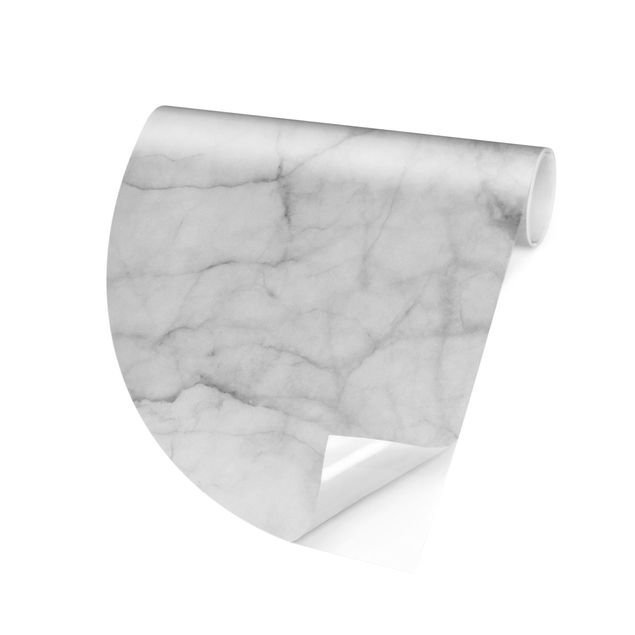 Runde Tapete selbstklebend - Bianco Carrara